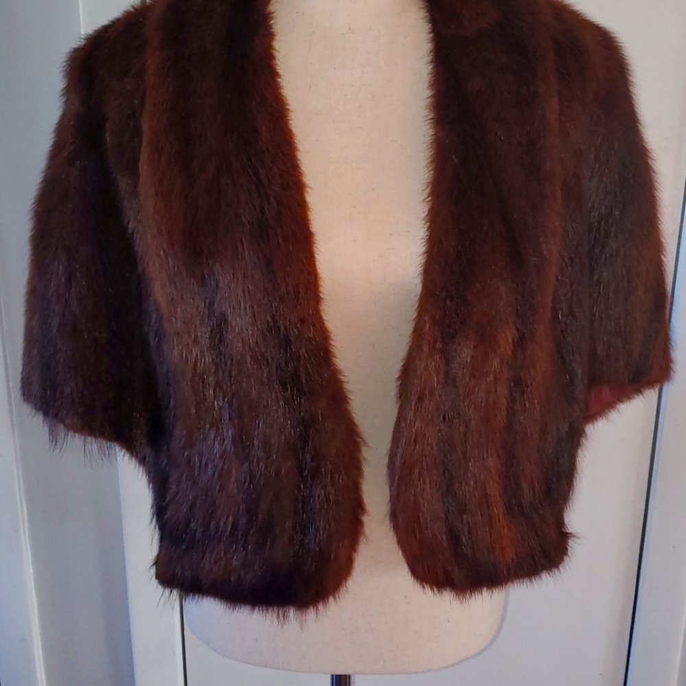 Mahogany Brown Mink Stole Large